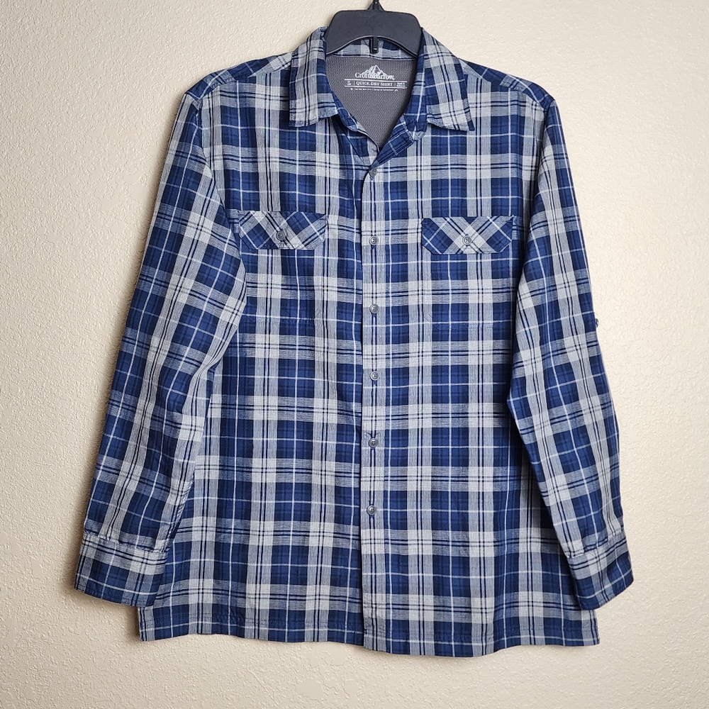 Croft & Barrow Quick-Dry Plaid Outdoors Button-Front Shirt Mens Large